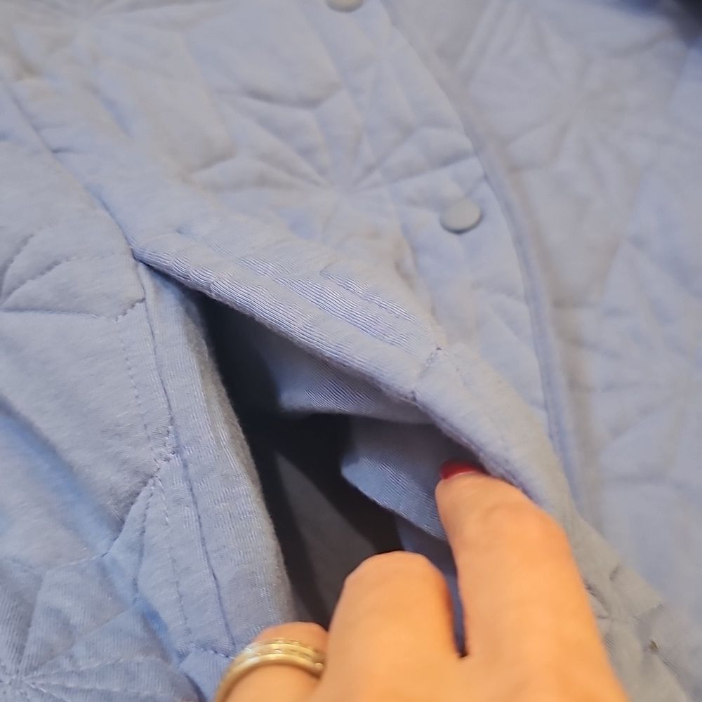 Lands End Light Blue Quilted Jacket Size M - Picture 5 of 12